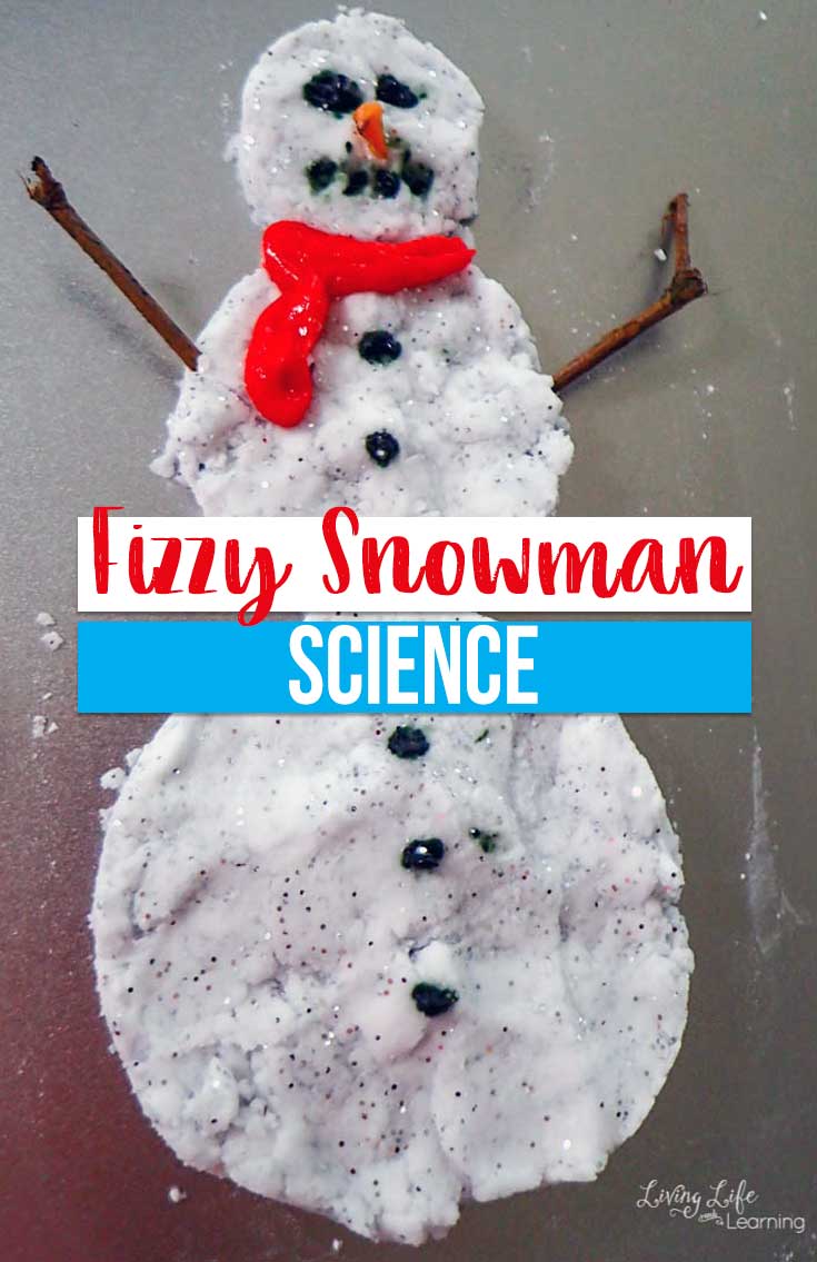 This Fizzy Snowman Science experiment is the perfect way to kick off winter and work on learning all about science! Your child will love watching it fizz! #science #experiment #homeschooling #homeschool #winter #snowman