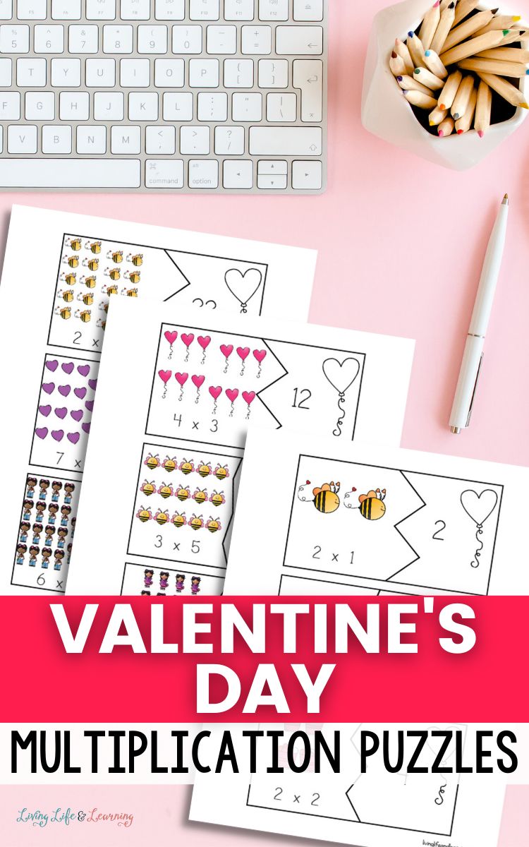 Valentine’s Day Multiplication Puzzles