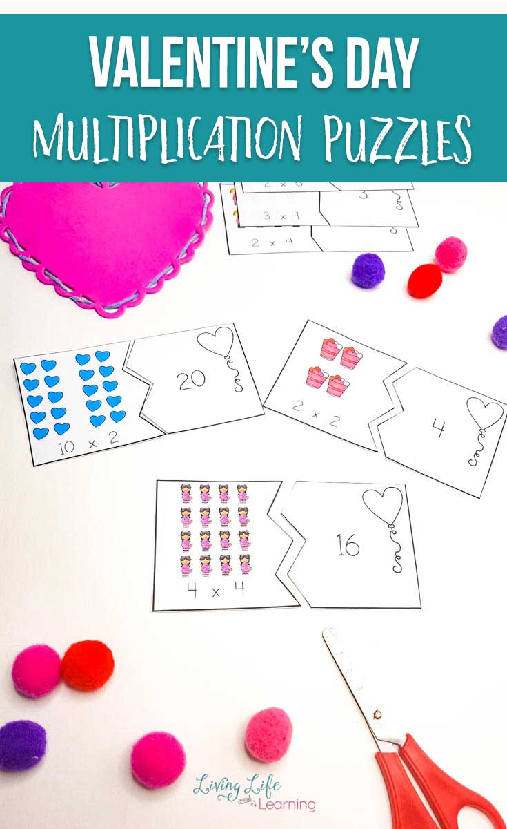 Valentine’s Day Multiplication Puzzles