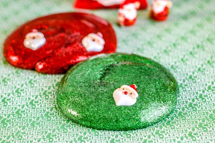Use small toys with your Christmas slime for more fun. 