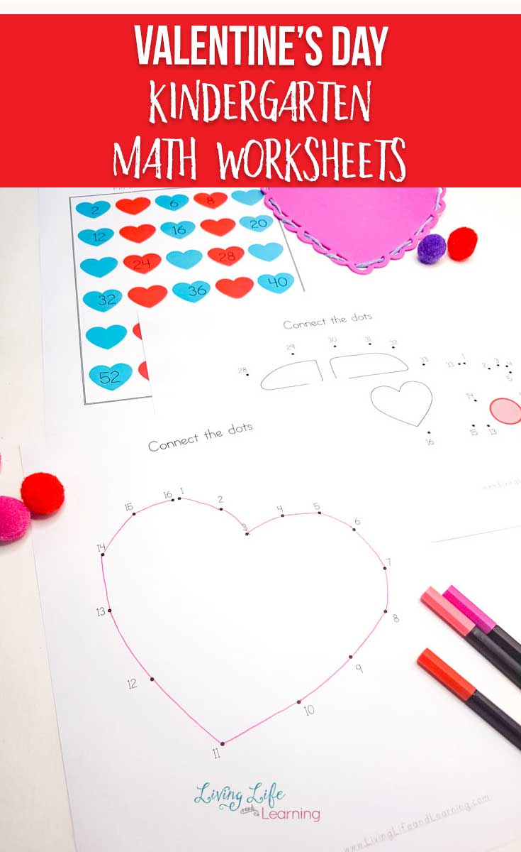 Valentine's day Kindergarten Math Worksheets