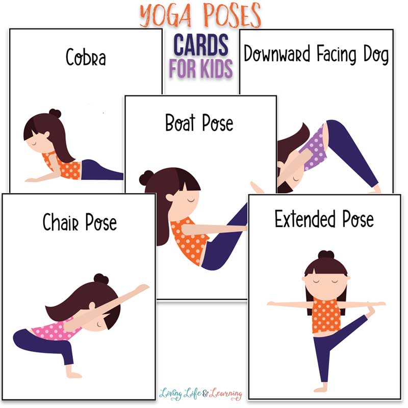 Yoga poses printable cards for kids