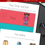 There are two Fire Safety Worksheets for Kids on a table.