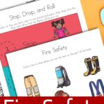 There are three Fire Safety Worksheets for Kids on a table.
