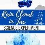 Two images of Fun Rain Cloud in Jar Science Experiment.