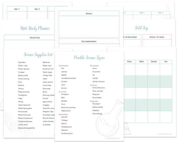 Free science unit planner