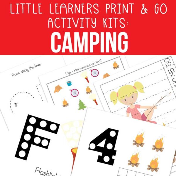 Little Learners Print & Go Activity Kit: Camping