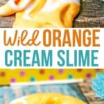 A mixture of white and orange cream slime