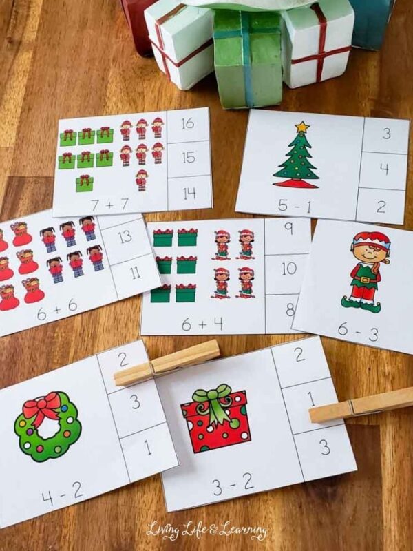 Christmas addition and subtraction cards