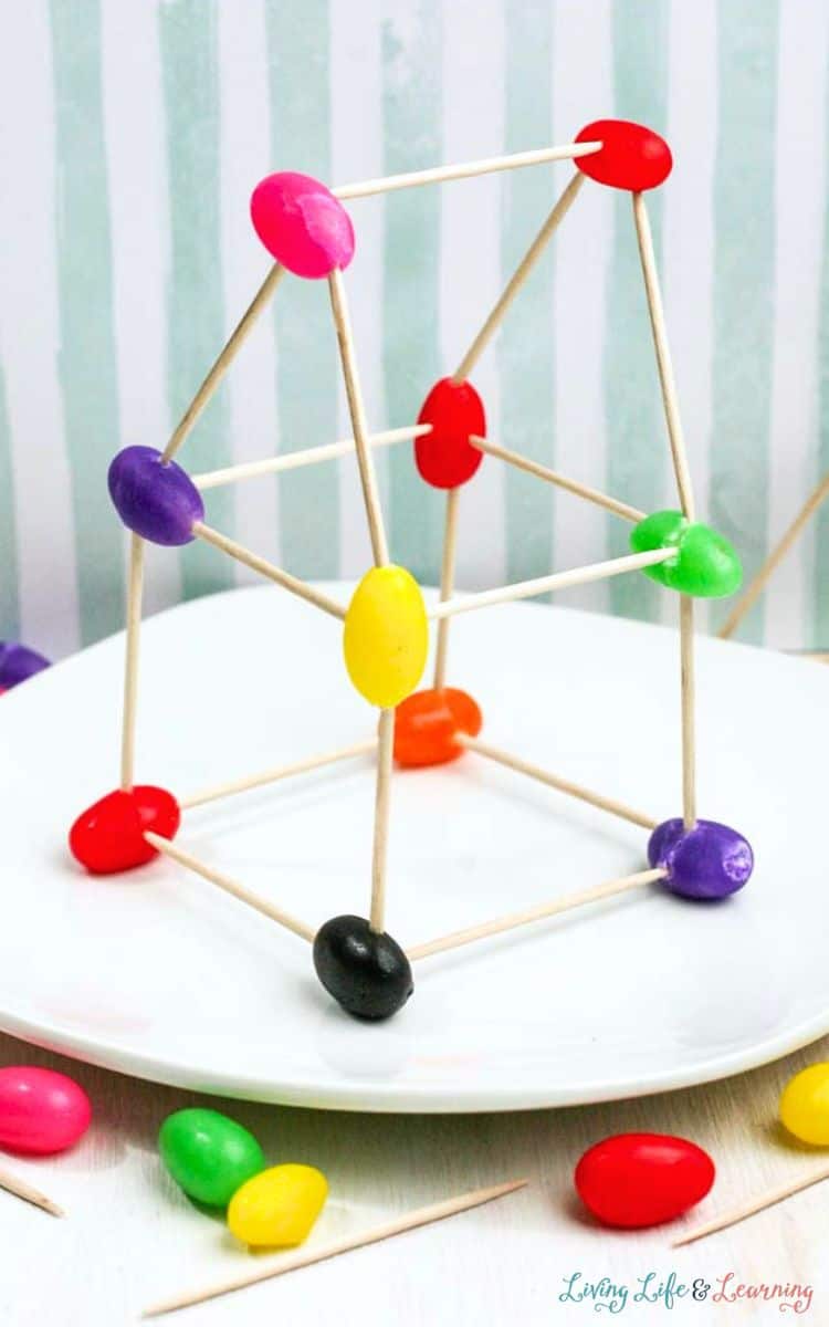a photo of finished Jelly Bean STEM Activity