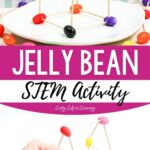 two photos of Jelly Bean STEM Activity