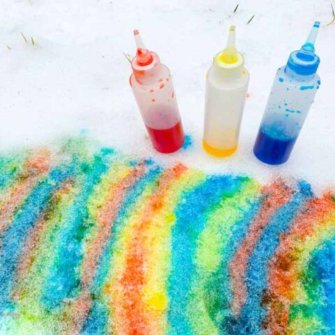 snow painting activity