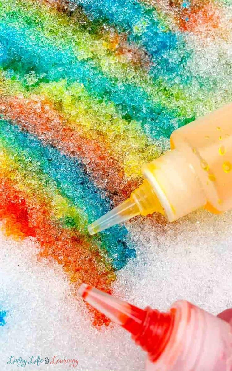 photo of snow painting activity