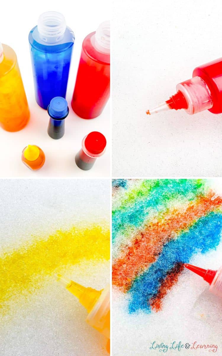 process of the Snow Painting Activity