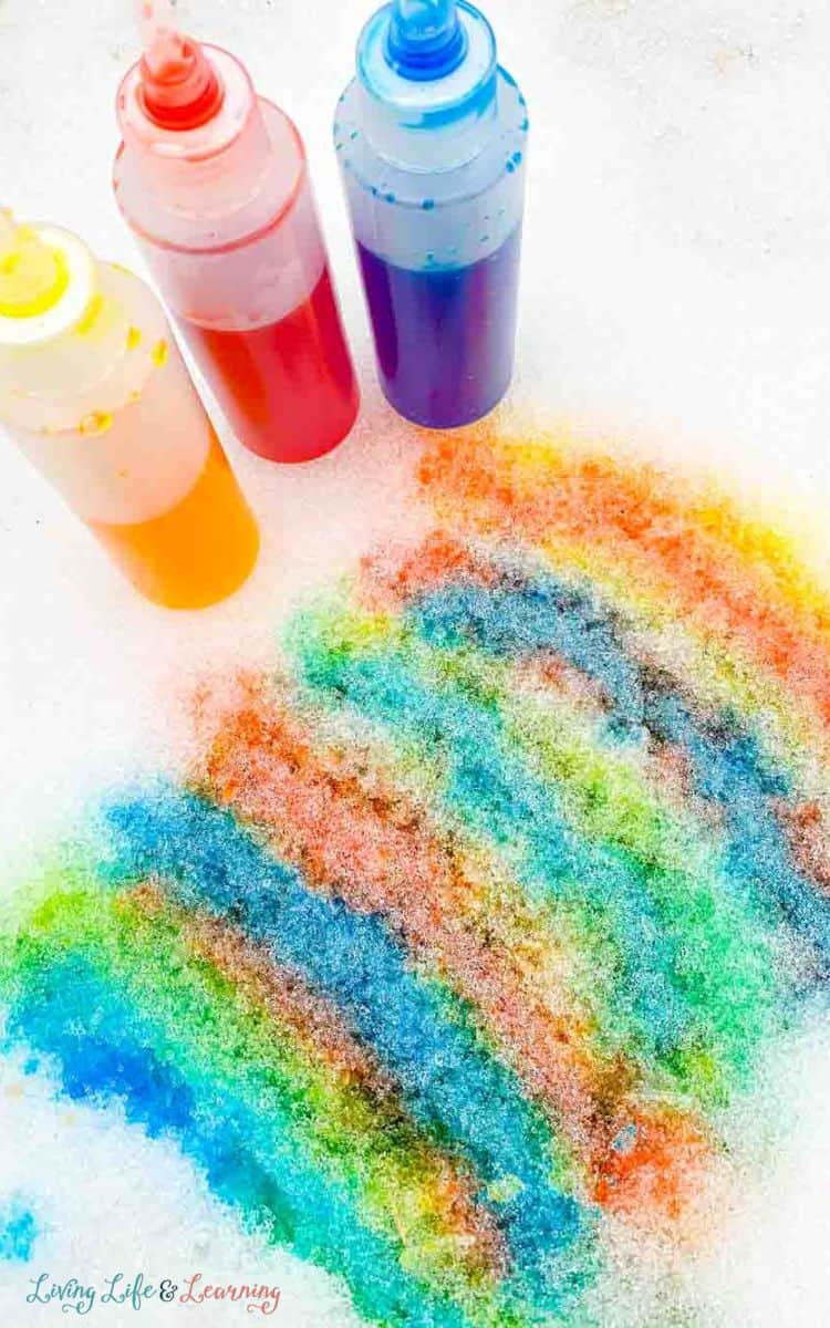 photo of snow painting activity