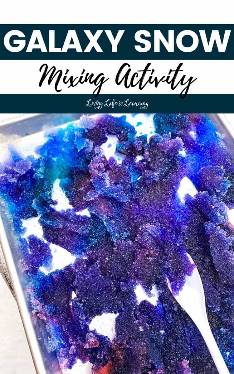 photo of galaxy snow mixing activity