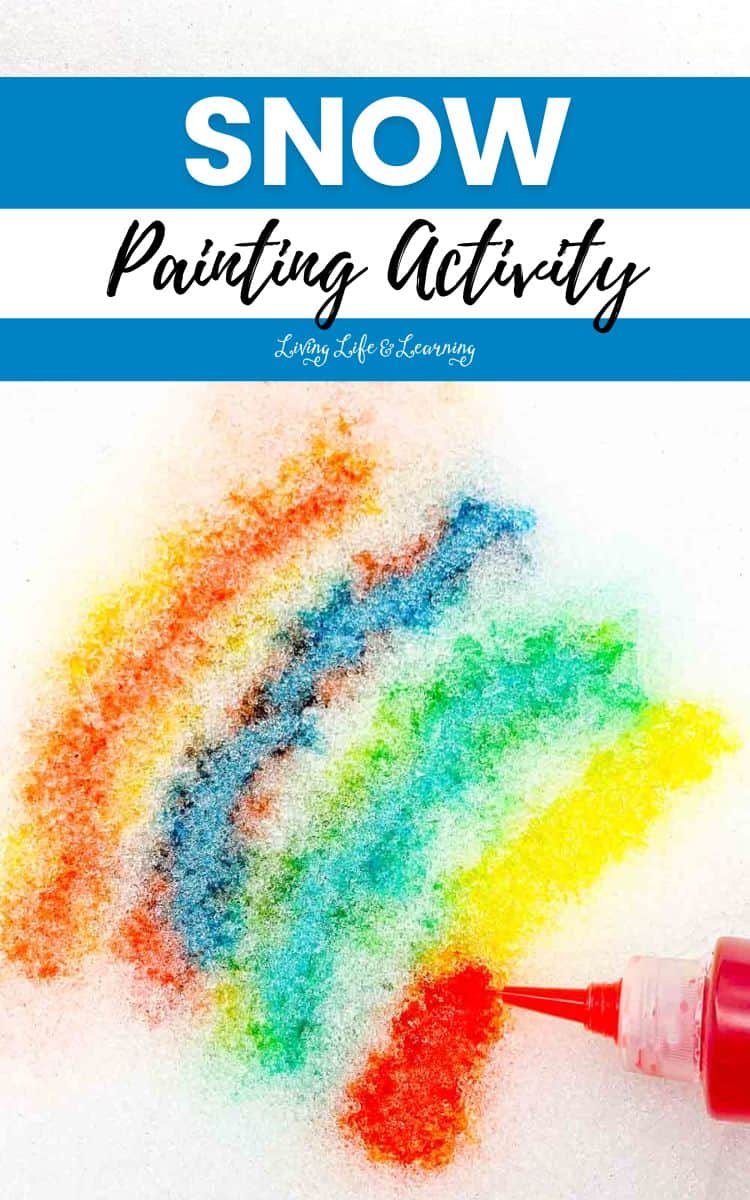 photo of snow painting activity
