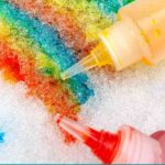 photo of snow painting activity