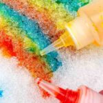 photo of snow painting activity