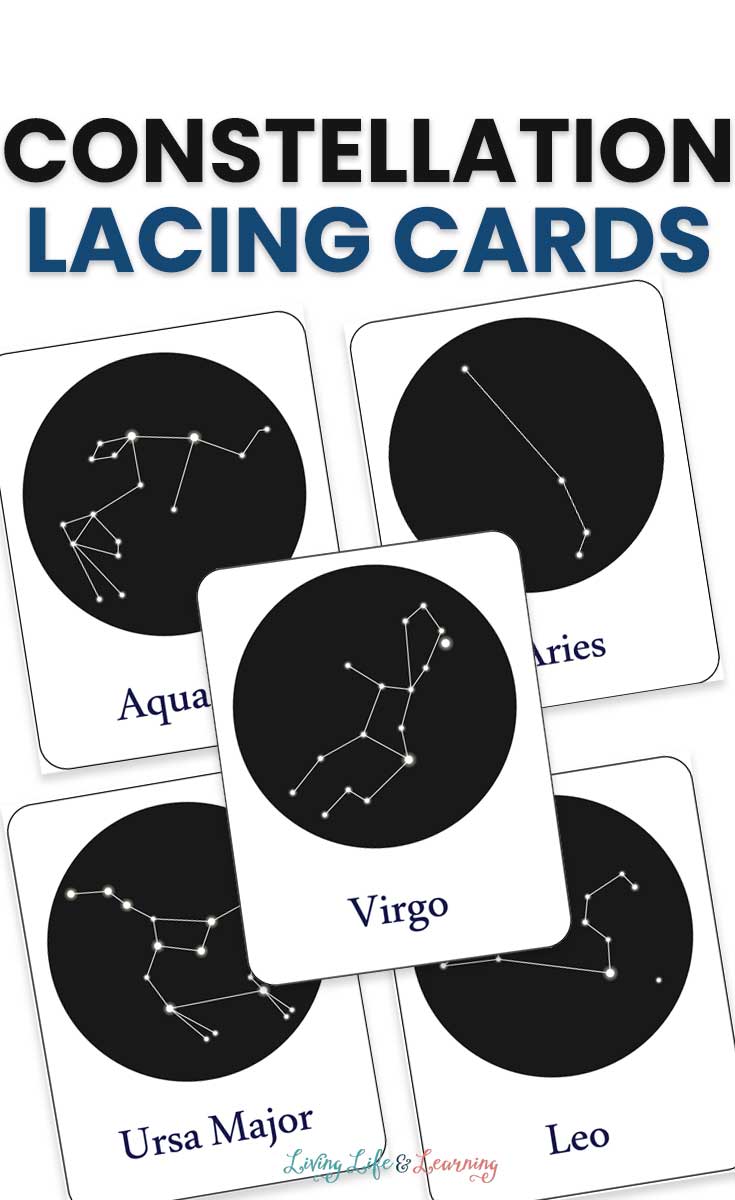 This contains an image of: Printable Constellation Lacing Cards