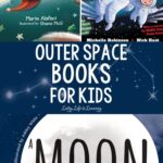 Outer Space Books for Preschool: 3 panels of book covers.