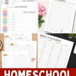 collage of Homeschool Planner Printables