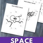 Image of space dot to dot printable pages