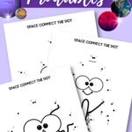 Image of space dot to dot printable pages