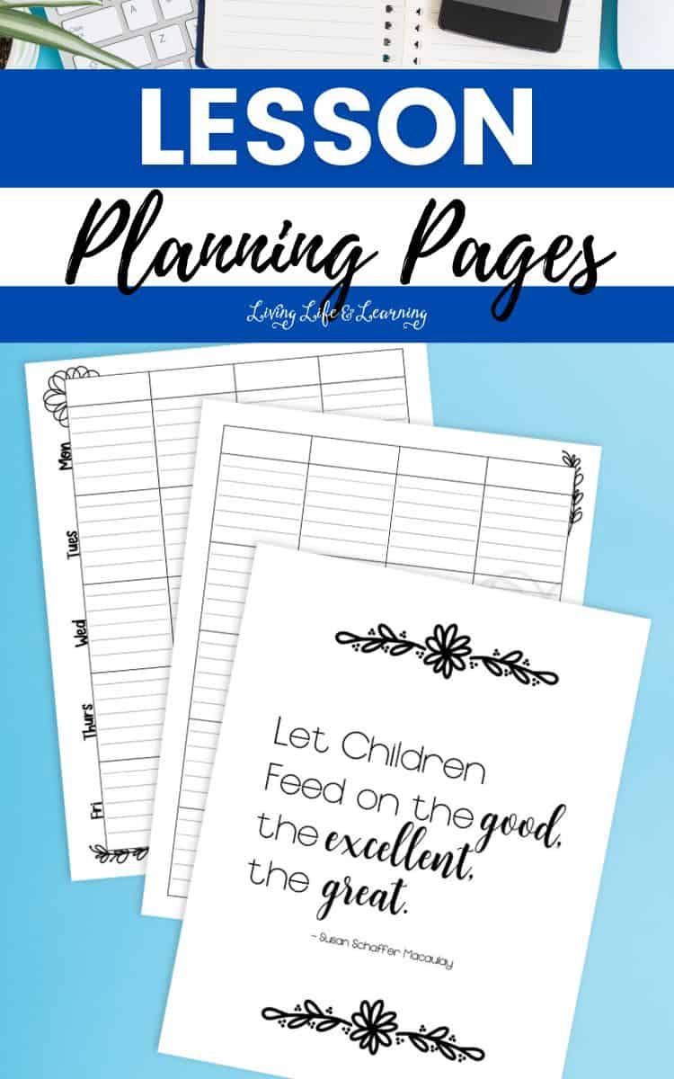 Lesson Planning Pages on a table