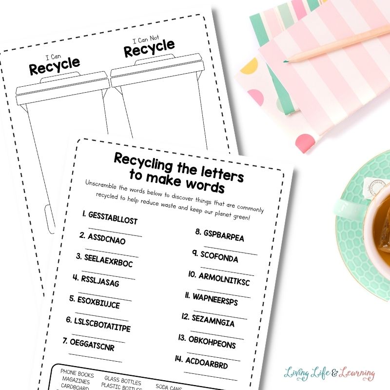 printable recycling worksheets 