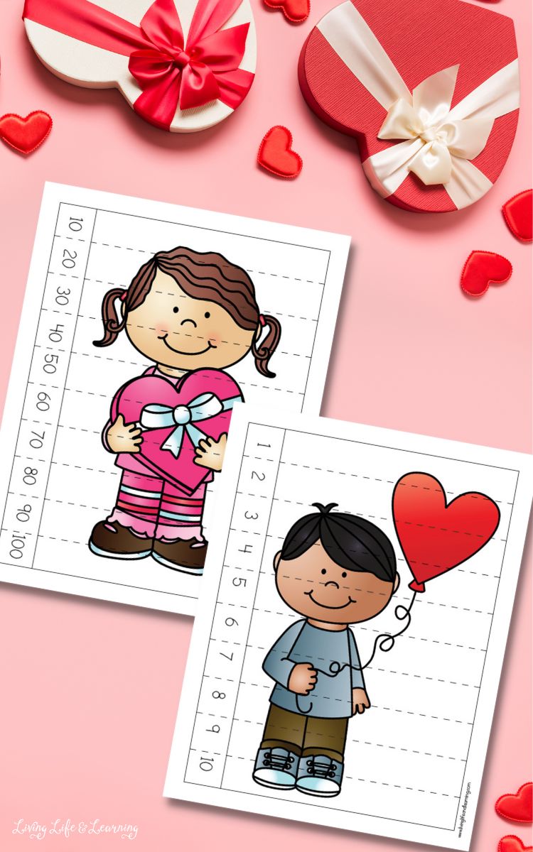 Valentine’s Day Skip Counting Puzzles