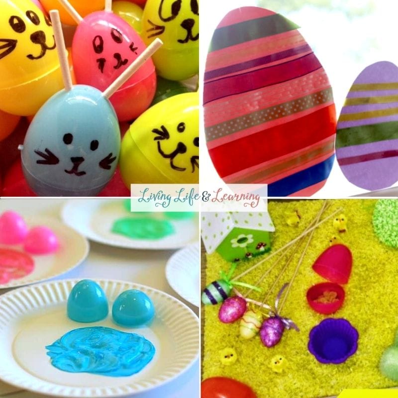 collage of toddler activities for Easter