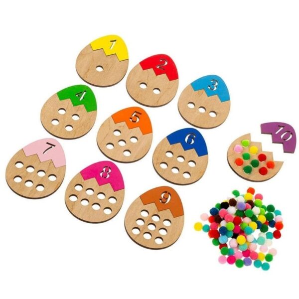 wooden eggs counting toy