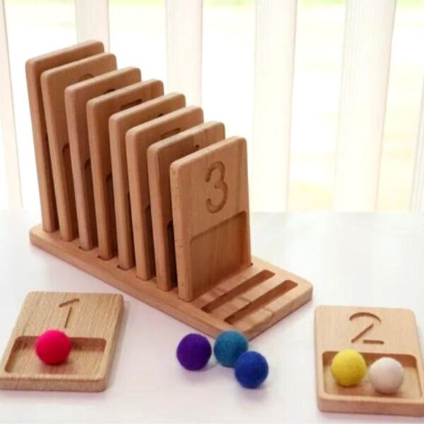 wooden trays counting toy