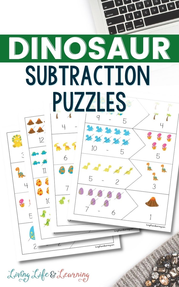 Dinosaur Subtraction Puzzles