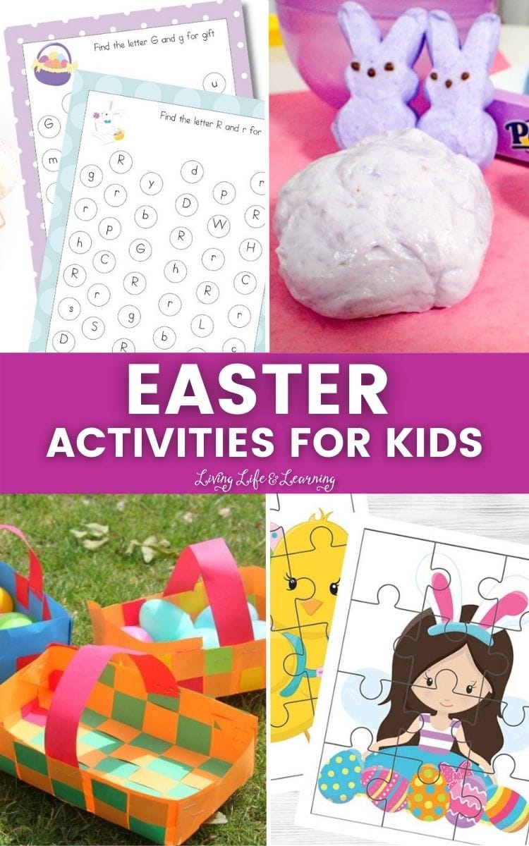 collage of Easter activities for kids