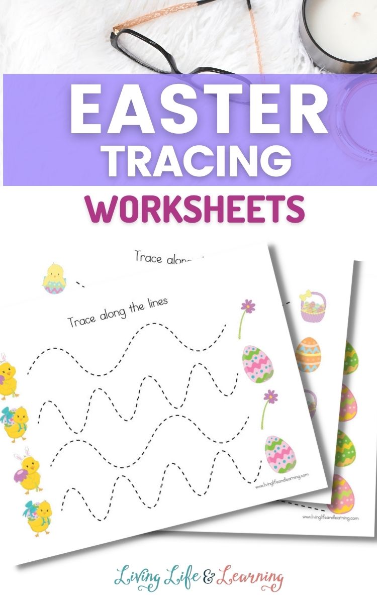 easter tracing worksheets on a table