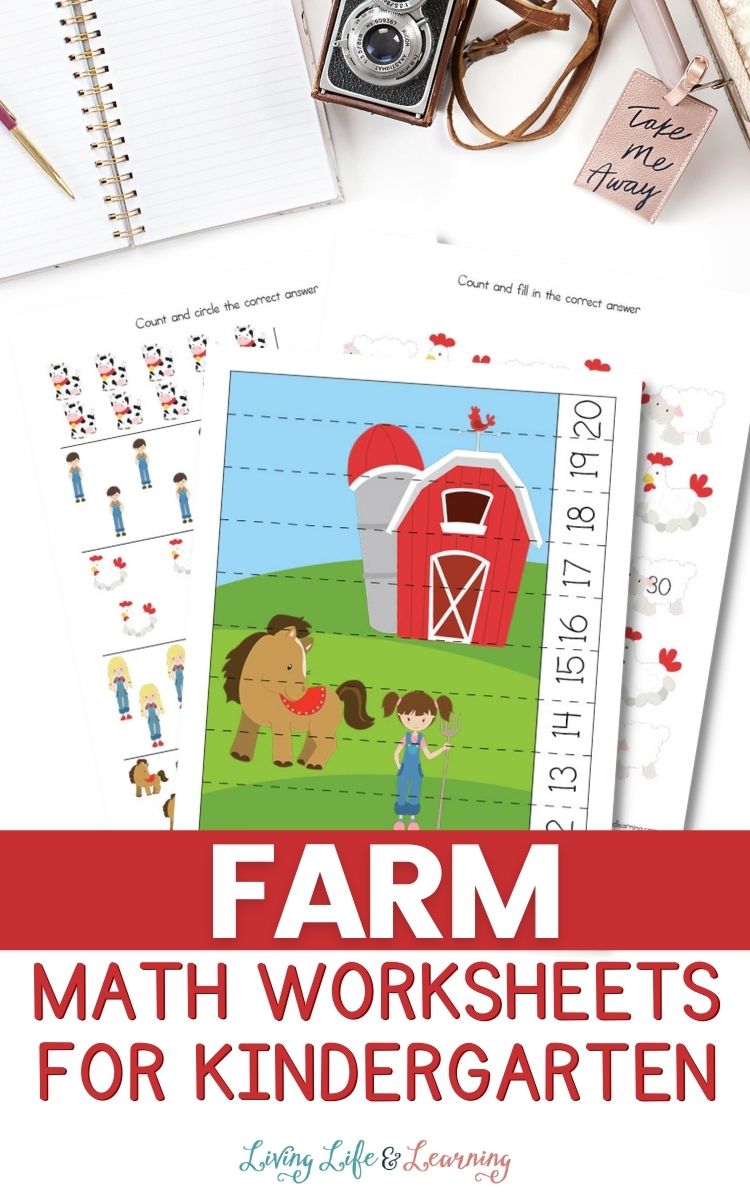 Fun Farm Math Worksheets for Kindergarten