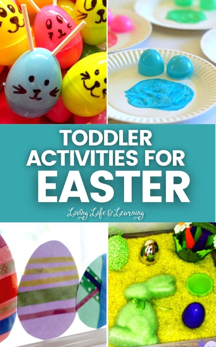 collage of toddler activities for Easter