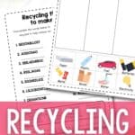 Recycling Worksheets for Kindergarten