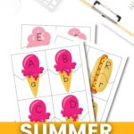 summer letter puzzles on a desk