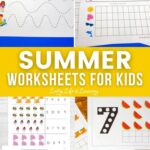 collage of summer worksheets for kids