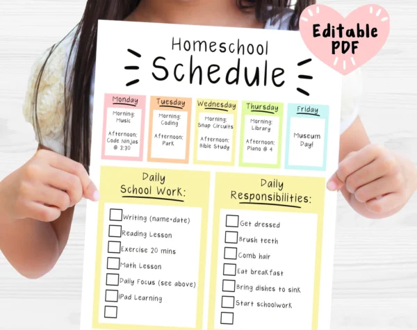  Printable Homeschool Schedule