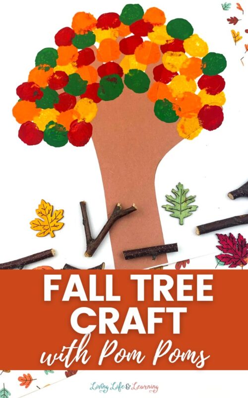 Fall Tree Craft with Pom Poms: Colorful Autumn Activity for Kids