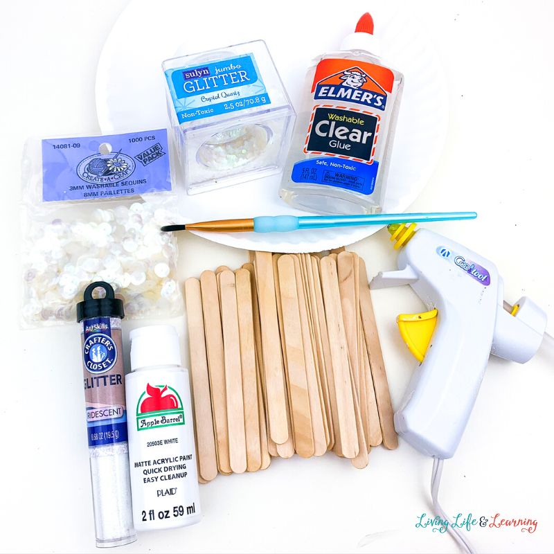 Popsicle Stick Snowflake Craft Supplies