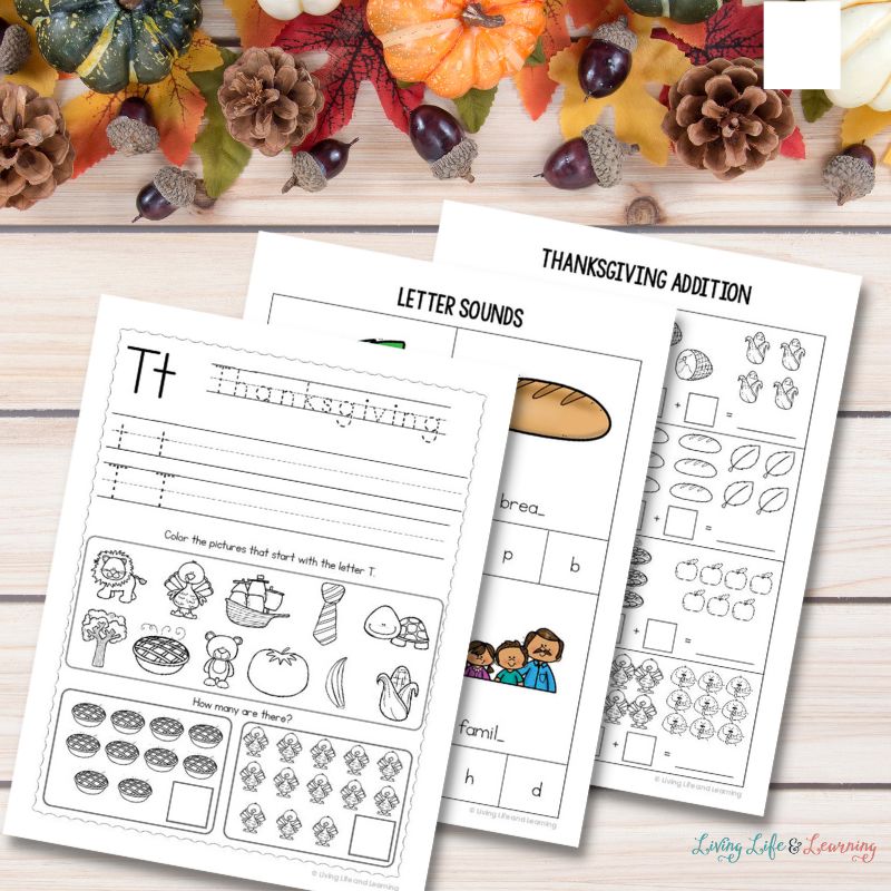 Thanksgiving Worksheets for Kindergarten