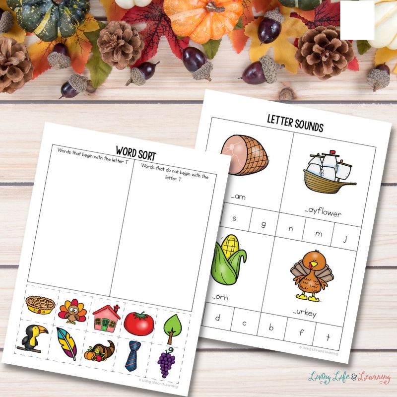 Thanksgiving Worksheets for Kindergarten