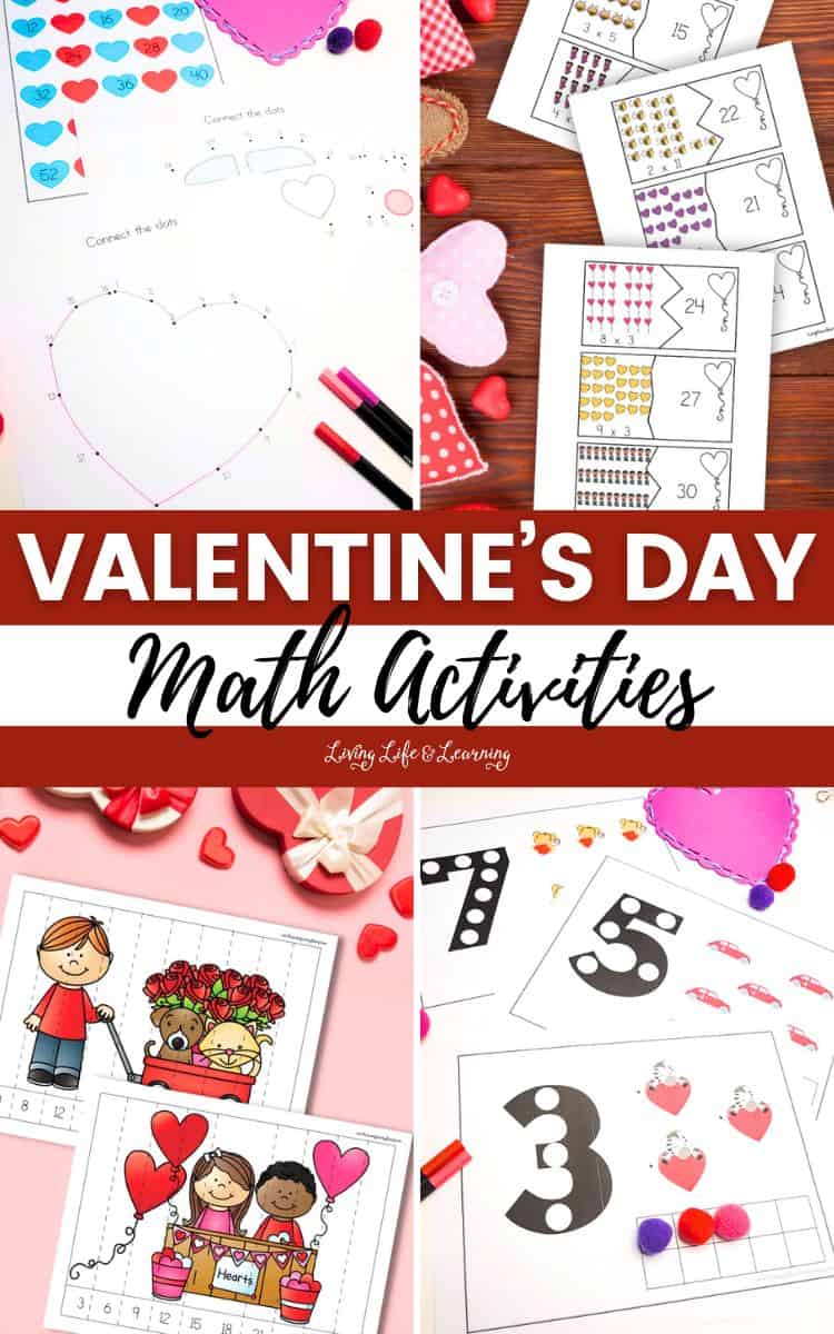 collage of Valentine’s Day Math Activities