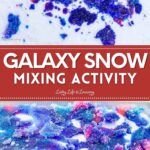 There are two images of the galaxy snow mixing activity