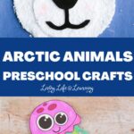 Arctic Animals Preschool Crafts: Top: Polar bear towel. Bottom: Cut out jellyfish.
